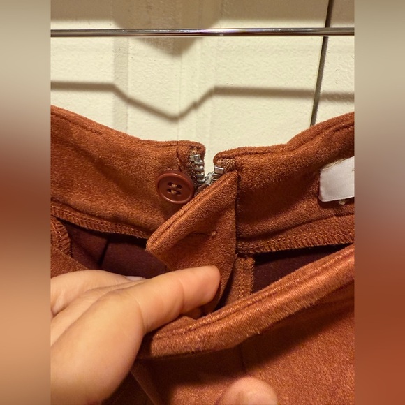 Bishop+Young Suede Copper Brown Mini Skirt Fall Perfect, size M - Picture 3 of 6